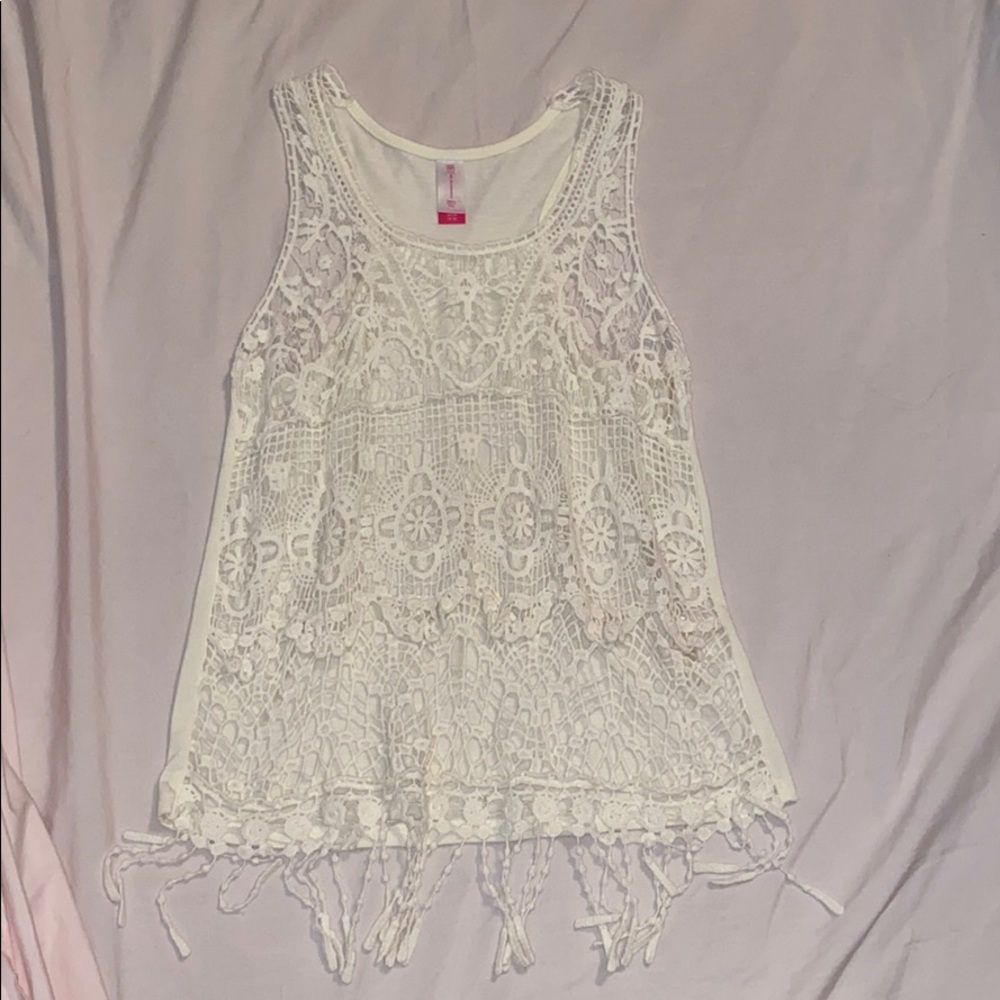 Cream Lace Tank